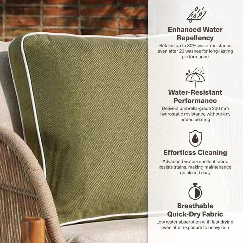 Pan Home Back Cushion with Zipper Closure 240 GSM - 56X50X7 Cm - Olive - 065MIC9900047 - Image 5