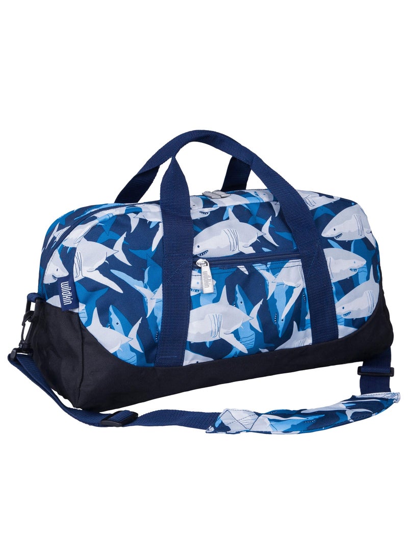 Wildkin Wildkin Kids Overnighter Duffel Bag  CarryOn Size Ideal for School  Sleepovers  Sharks 