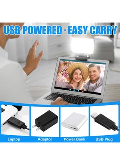 Yahenda 2 Pack Video Conference Lighting Panel Soft Light for Computer with Clip Webcam Light with 3 Modes Laptop Light for Online Meeting Live Streaming Video Call Classroom Selfie  - Image 5