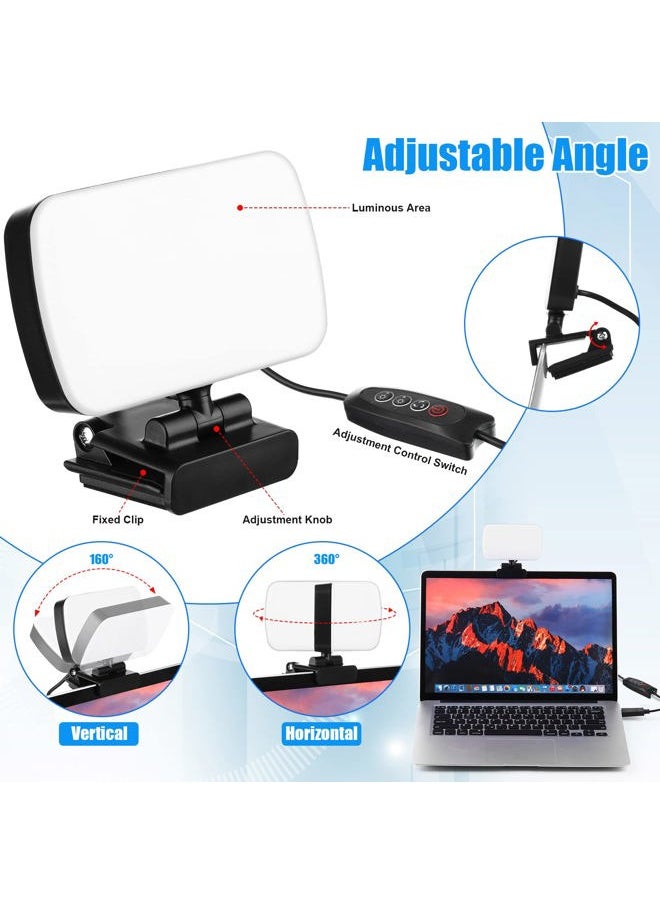 Yahenda - 2 Pack Video Conference Lighting Panel Soft Light for Computer with Clip Webcam Light with 3 Modes Laptop Light for Online Meeting Live Streaming Video Call Classroom Selfie - Image 1