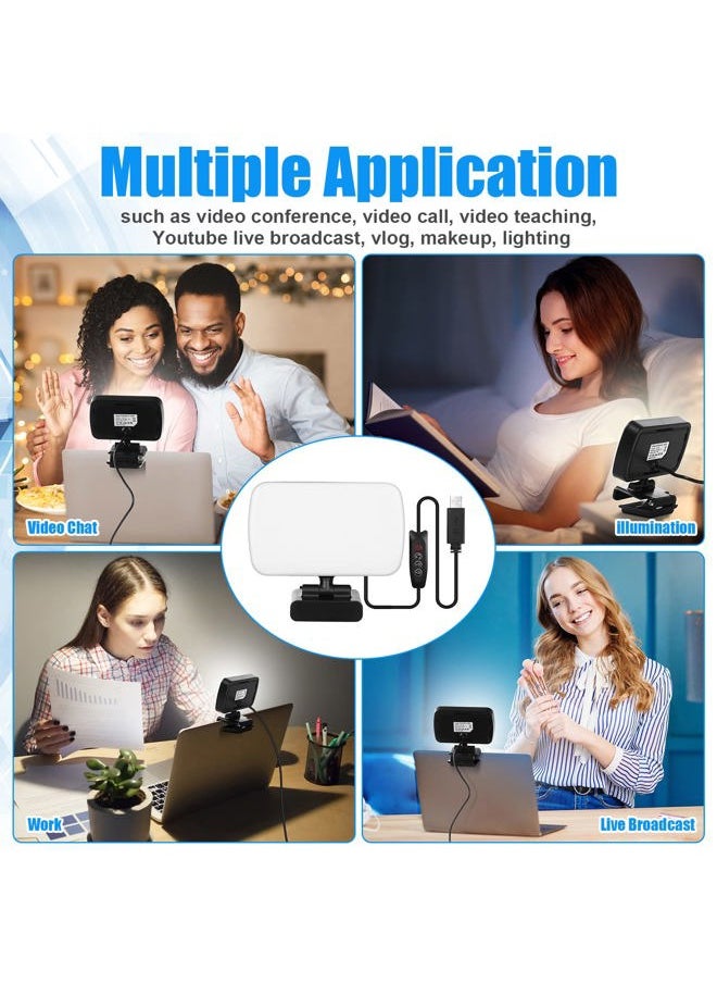 Yahenda - 2 Pack Video Conference Lighting Panel Soft Light for Computer with Clip Webcam Light with 3 Modes Laptop Light for Online Meeting Live Streaming Video Call Classroom Selfie - Image 1