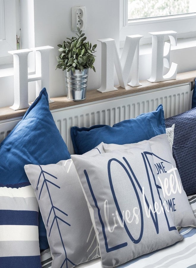Flutesan 12 Pcs Decorative Throw Pillow Cover 18 x 18 Inch Modern Sofa Pillow case Geometric Floral Linen Square Cushion Covers for Home Living Room Bedroom Couch Chair(Gray Blue) - Image 4