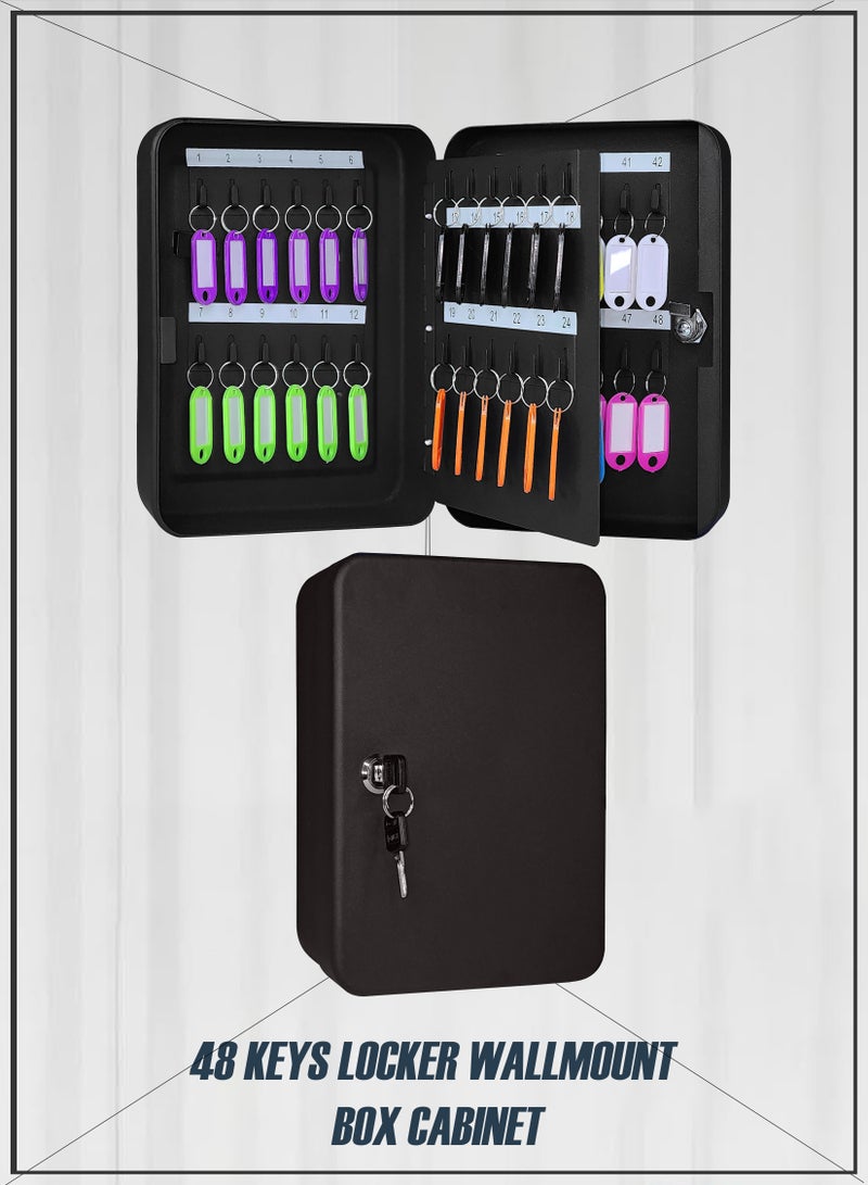 توشونكس صندوق مثبت على الحائط مزود بـ 48 خطافًا مع نظام وضع العلامات للمنزل والمكتب وإدارة مفاتيح السيارة - Image 1