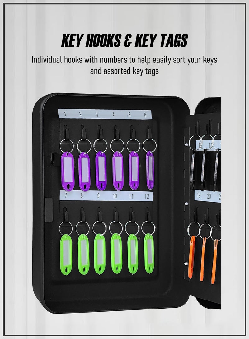 توشونكس صندوق مثبت على الحائط مزود بـ 48 خطافًا مع نظام وضع العلامات للمنزل والمكتب وإدارة مفاتيح السيارة - Image 4