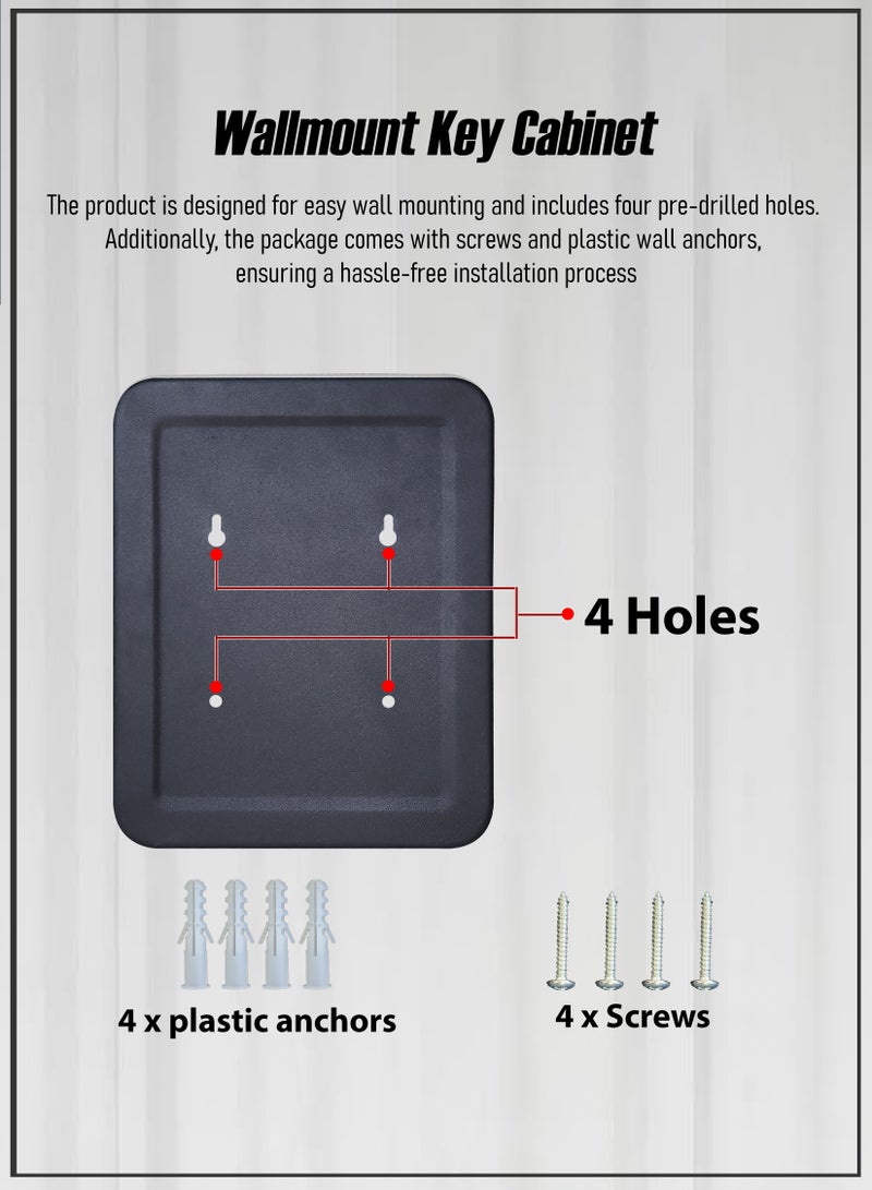 توشونكس صندوق مثبت على الحائط مزود بـ 48 خطافًا مع نظام وضع العلامات للمنزل والمكتب وإدارة مفاتيح السيارة - Image 5