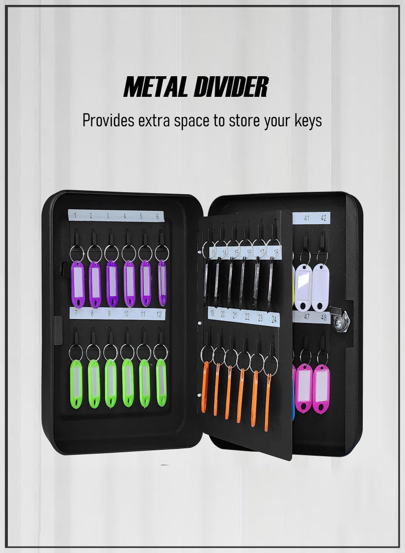 توشونكس صندوق مثبت على الحائط مزود بـ 48 خطافًا مع نظام وضع العلامات للمنزل والمكتب وإدارة مفاتيح السيارة - Image 3