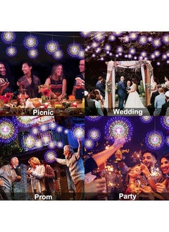 إيروريكس أضواء Starburst 200 LED للألعاب النارية أضواء كروية من الأسلاك النحاسية مع جهاز تحكم عن بعد 8 أوضاع تعمل بالبطارية كرة يدوية ضوء خرافي لغرفة النوم والحفلات والديكور الداخلي قطعتان ملونتان  - Image 3