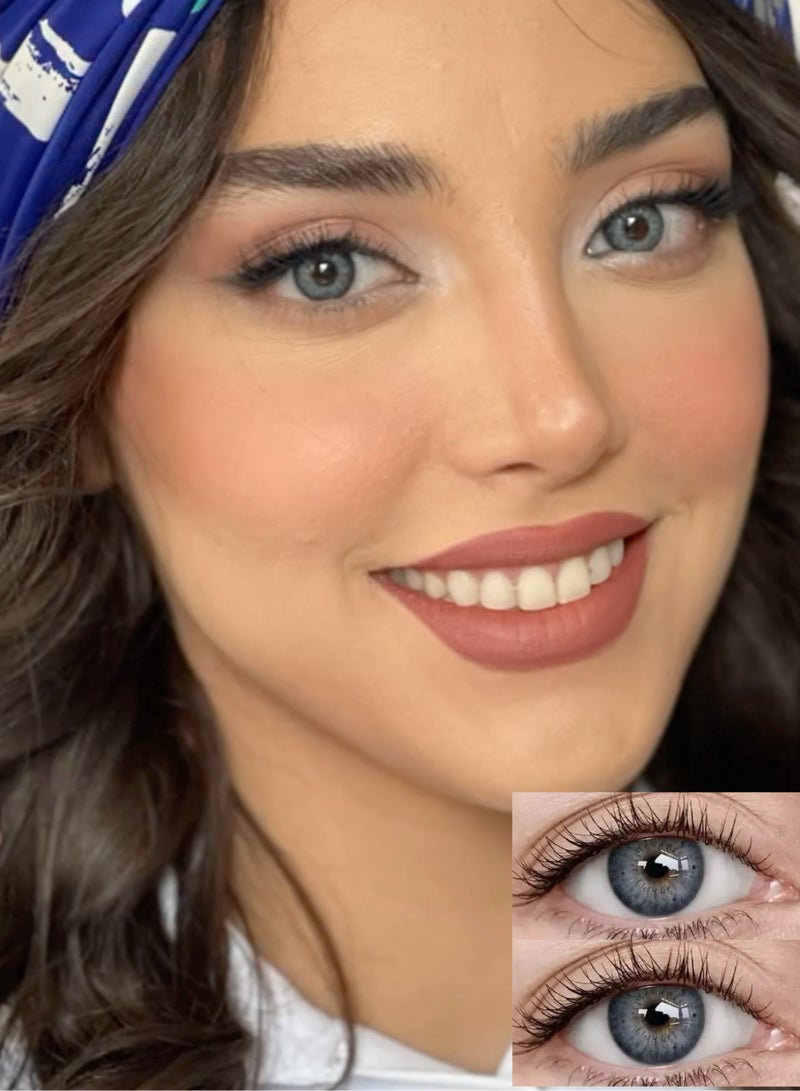 Unibling Iffy Blue Yearly Colored Unisex Cosmetic Contact Lenses, Enlargement Collection - Image 1