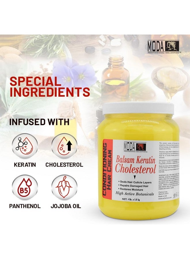 MODA - Cholesterol Deep Conditioning Hair Cream with Keratin, Panthenol, Collagen Amino Acids, Jojoba Oil, and Vitamin E - 64 Oz - Image 5