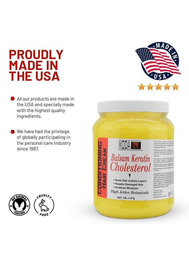 MODA - Cholesterol Deep Conditioning Hair Cream with Keratin, Panthenol, Collagen Amino Acids, Jojoba Oil, and Vitamin E - 64 Oz - Image 4
