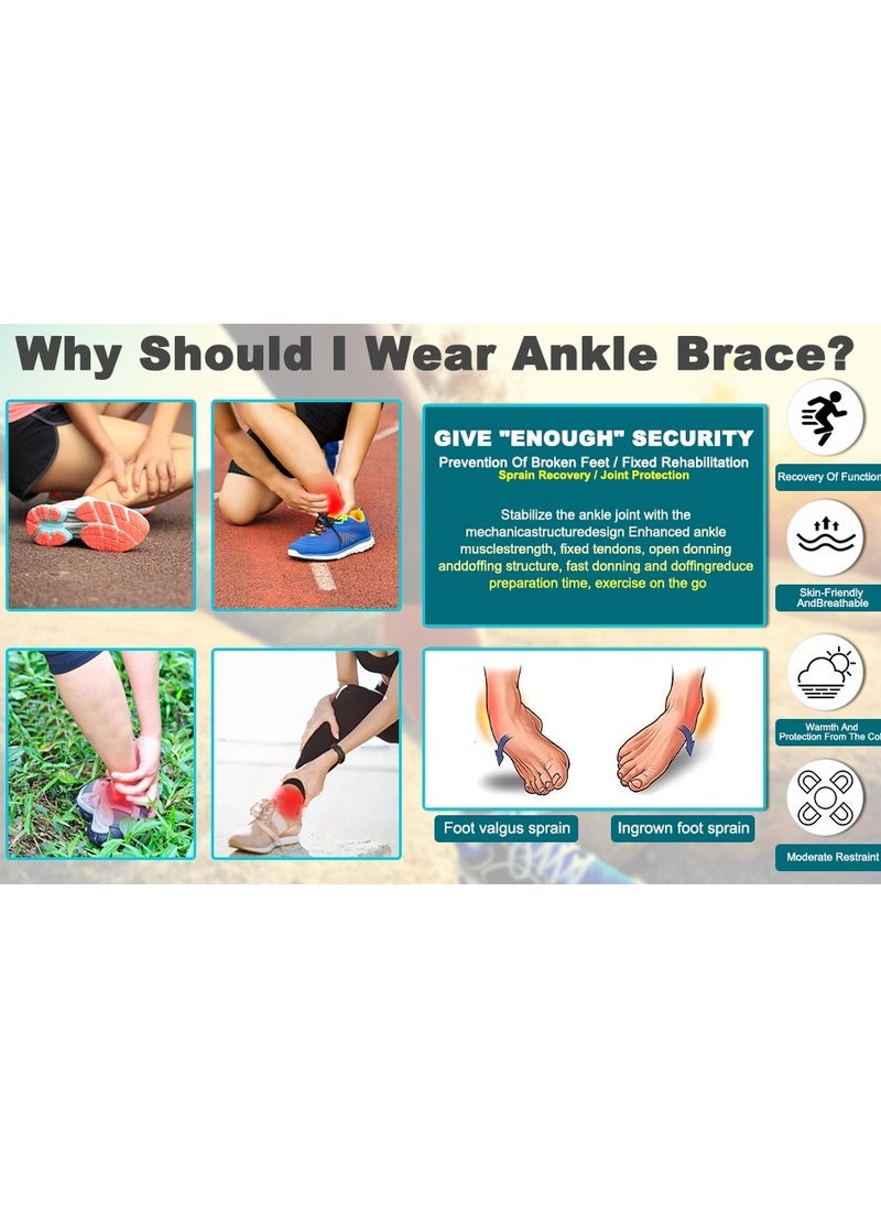 Generic - Ankle Protector ，Support Brace with Adjustable Strap – Pain Relief Compression Sleeve for Sprains, Tendonitis, Plantar Fasciitis – Breathable & Comfortable for Sports & Daily Use (1Pair-Black-L) - Image 1
