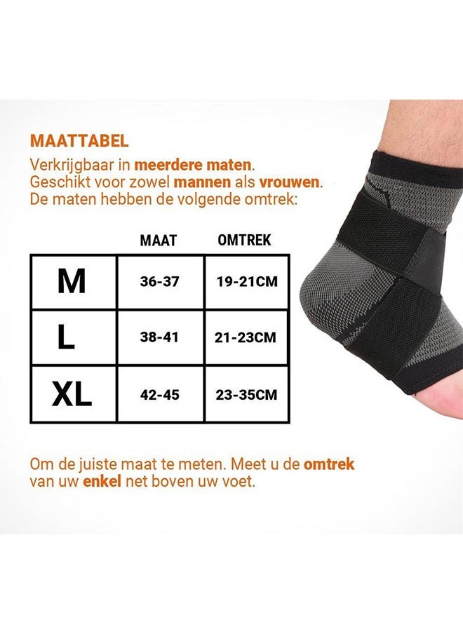 Generic - Ankle Protector ，Support Brace with Adjustable Strap – Pain Relief Compression Sleeve for Sprains, Tendonitis, Plantar Fasciitis – Breathable & Comfortable for Sports & Daily Use (1Pair-Black-L) - Image 1
