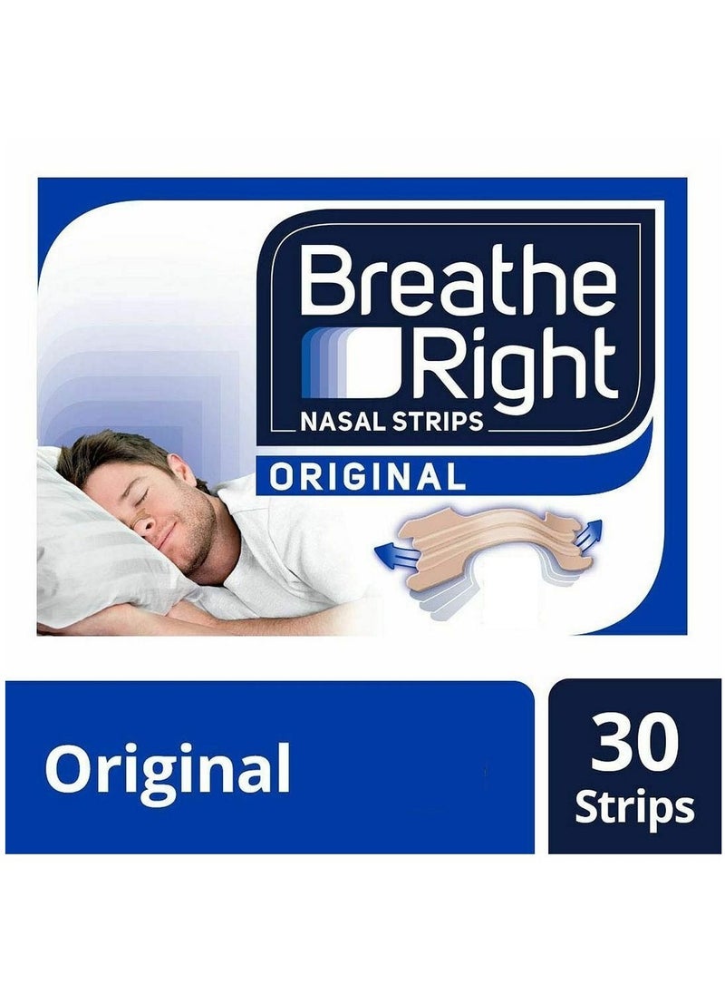 Breathe Right Breathe Right Nasal Strips Original Tan 30 Strips  - Image 1