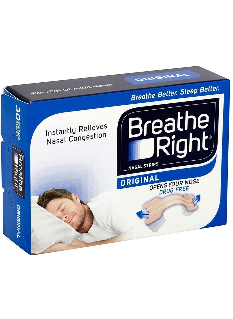 Breathe Right Breathe Right Nasal Strips Original Tan 30 Strips  - Image 2