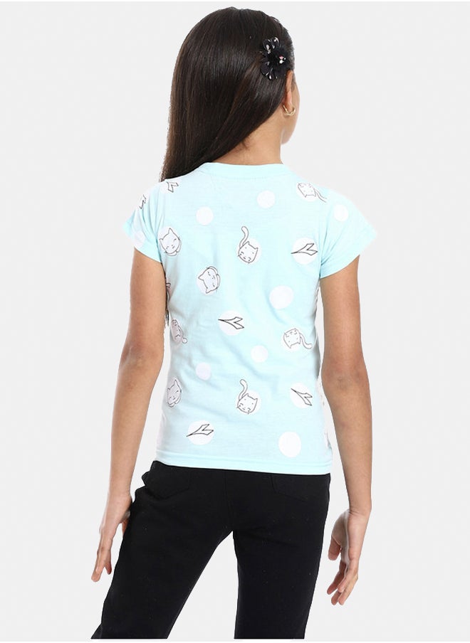 DIADORA Girls Cotton Printed T-Shirt  - Image 3