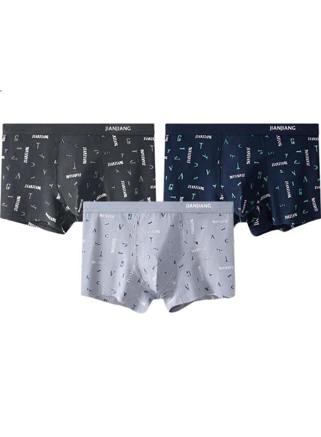 Athlete Jianjiang Men's Underwear Men's Four-corner Pants Pure Cotton Breathable 50s Xinjiang Cotton 7a Antibacterial Men's Boxer Briefs 3-pack - Image 3