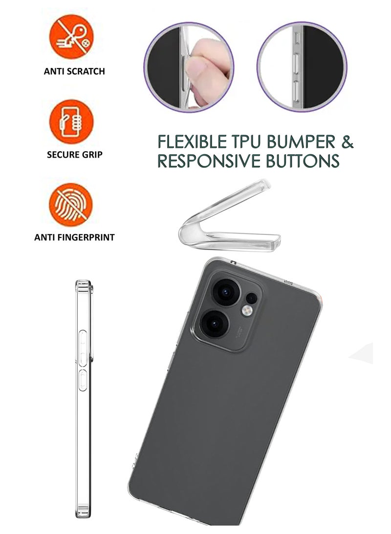 NAFCO For Oppo Reno 13F 5G - Transparent Silicone Drop-Proof Clear Protective Phone Cover - Transparent  - Image 3