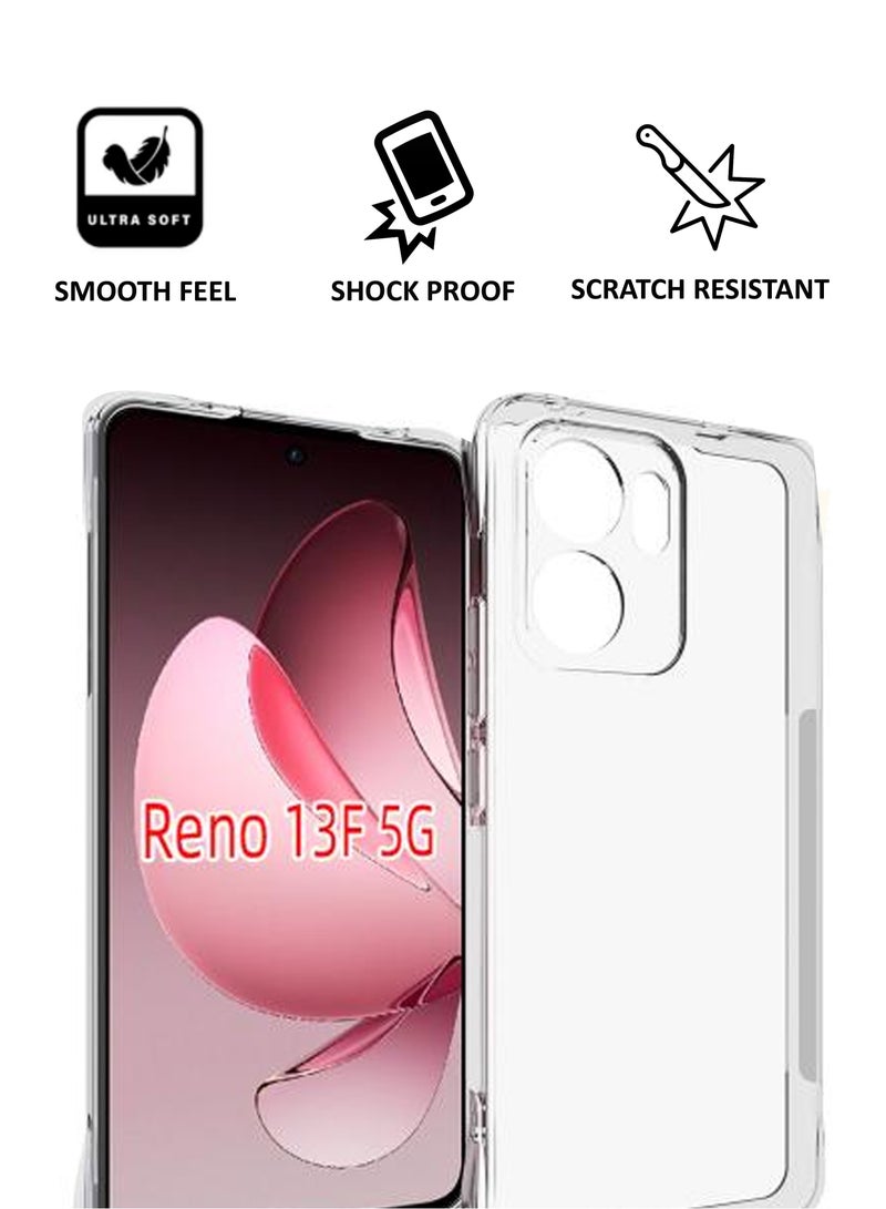 NAFCO For Oppo Reno 13F 5G - Transparent Silicone Drop-Proof Clear Protective Phone Cover - Transparent  - Image 4