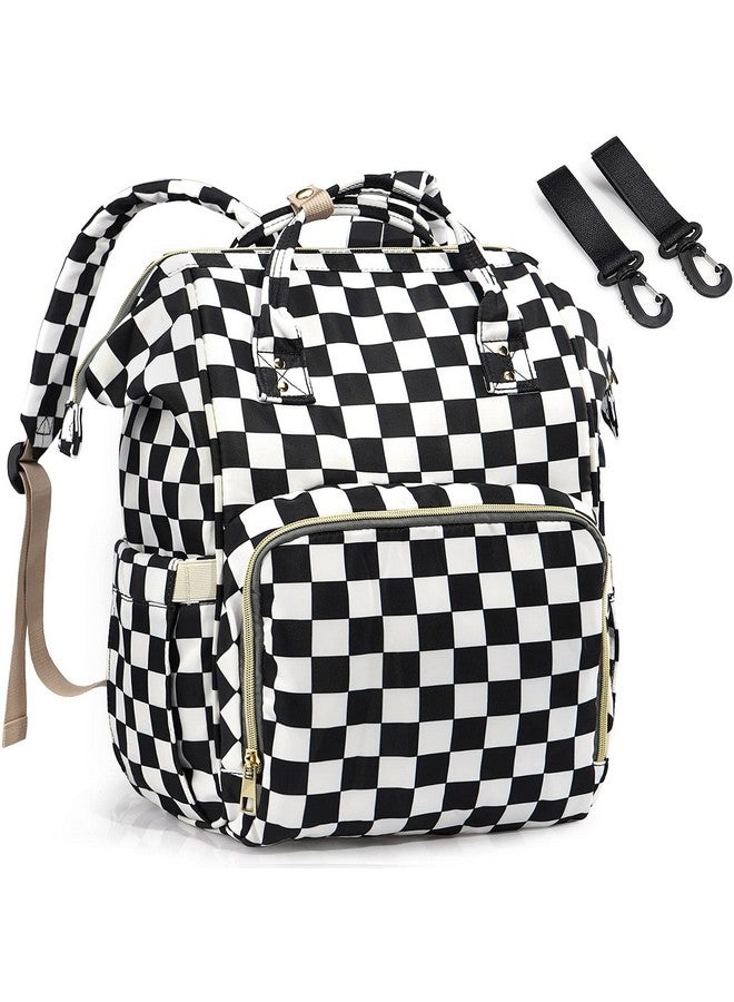 LIMHOO Diaper Bag Backpack For Mom & Dad Multifunction Waterproof Baby Changing Bags Large Nappy Bag Backpack (Checkered) - Image 1
