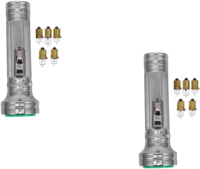 مصباح يدوي قديم بأسلوب الثمانينيات، مصباح LED قابل للحمل باللون الفضي للإضاءة أثناء التخييم. - Image 2