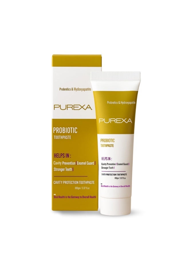 PUREXA Probiotic Toothpaste Pack of 1 (100g) | Anti-Cavity Fluoride Toothpaste for Healthy Gums & Stronger Teeth | Chemical-Free | Advanced Oral Care - Image 1