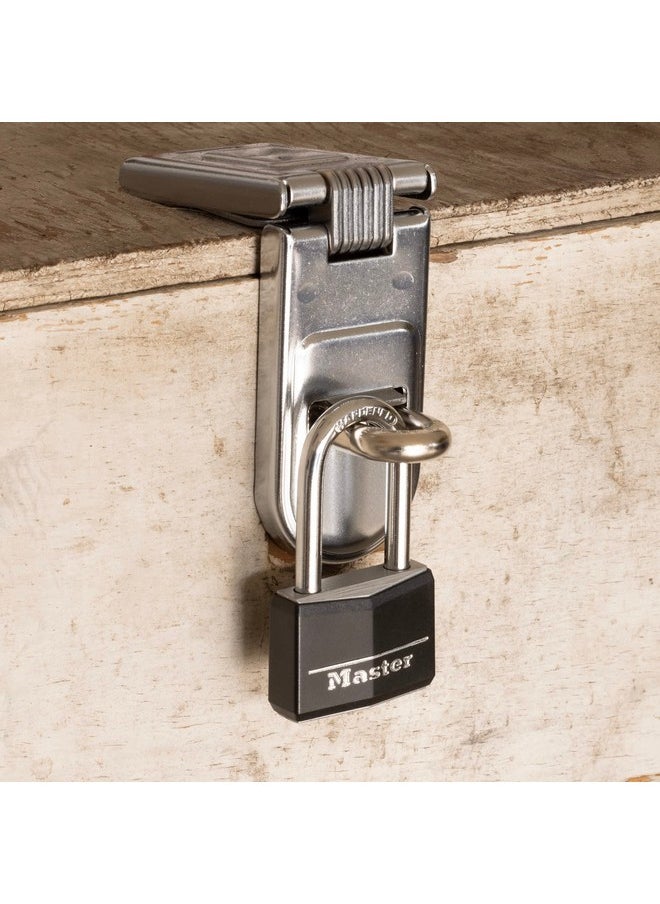Master Lock Master Lock Black Covered Aluminum Lock, Gym Locker Lock with Key, Outdoor Padlock with Long Shackle for Gates, Fences, Toolboxes, and More,141DLF  - Image 3