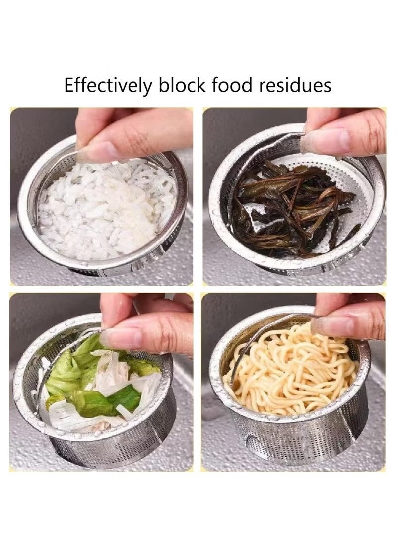 عبوة من 2 مصفاة حوض مصنوعة من الفولاذ المقاوم للصدأ 304، مصفاة حوض مطبخ مضادة للانسداد، مصفاة حوض مطبخ ومصفاة حوض مطبخ بعمق 1.6 بوصة - Image 5