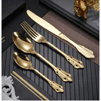 QUESERA Royal Glimmer Gold cutlery for perfect Table setting- set of 24 pcs