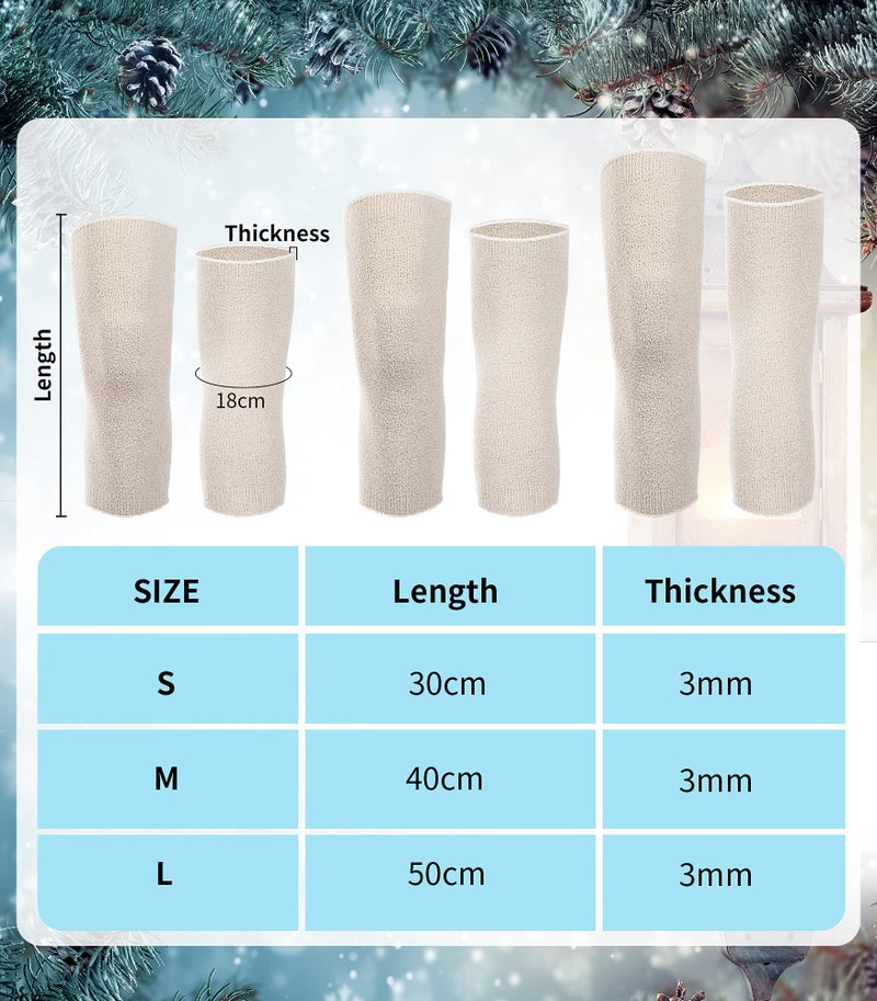 Boao 3 Pairs Knee Warmers for Women Thermal Knee Warms Fabric Leg Pads Arthritic Knee Braces Compression Sleeve Knee Supports(Black, Gray, Nude, Medium) - Image 3