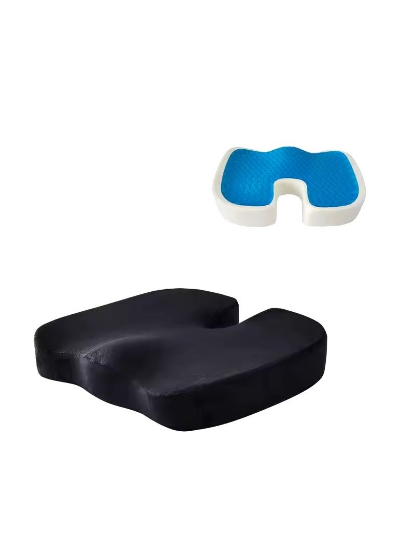 Relax Smart - Medical Seat Cushion Gel Infused Memory Foam Orthopedic Tailbone Cushion Velvet for Office Car Home - Image 1