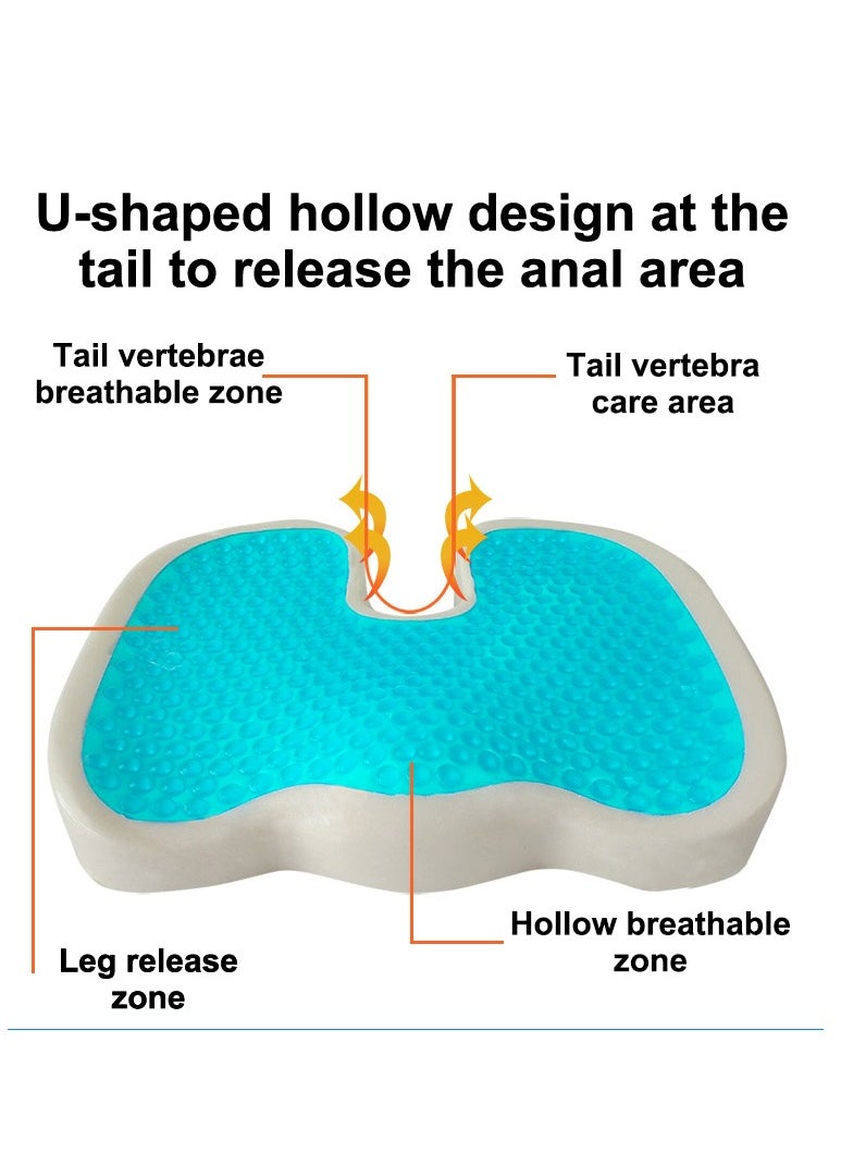 Relax Smart - Medical Seat Cushion Gel Infused Memory Foam Orthopedic Tailbone Cushion Velvet for Office Car Home - Image 1