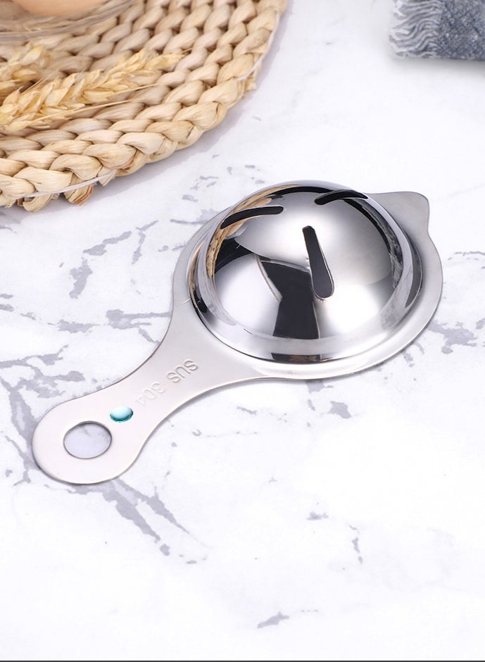 فاصل البيض ، صفر البيض و فلتر البيض الأبيض ، فلتر البيض من الفولاذ المقاوم للصدأ مع مقبض ، لطبخ المطبخ استخدام الخبز - Image 2