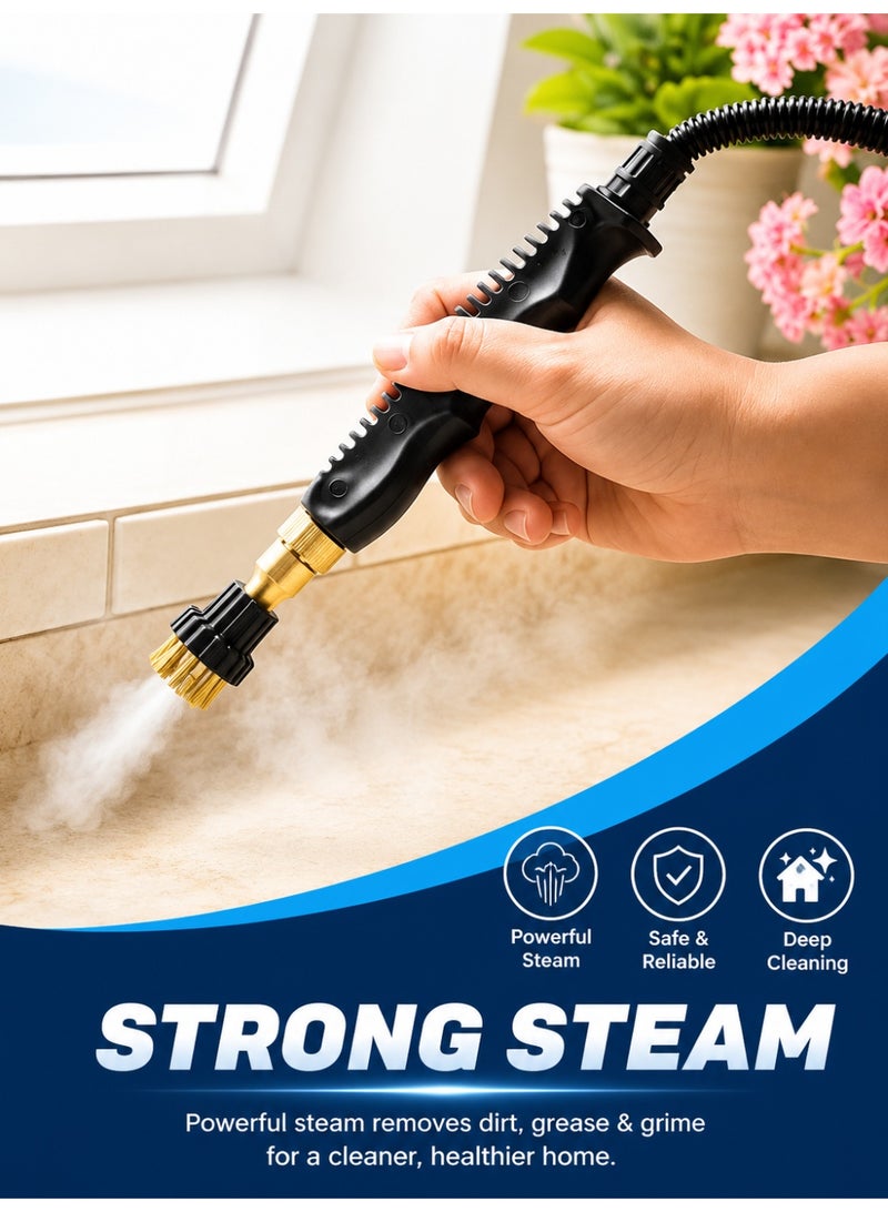 Eworld 2500W High Pressure Handheld Steam Cleaner with 6-Speed Adjustable Steam, 3 Brush Heads & 2.5m Hose | Multi-Purpose Deep Cleaning Machine for Kitchen, Bathroom, Car & AC - Image 5