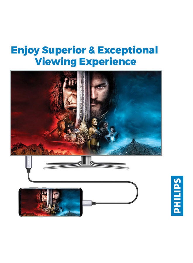 Philips 4K Type C to HDMI Cable Black - Image 4