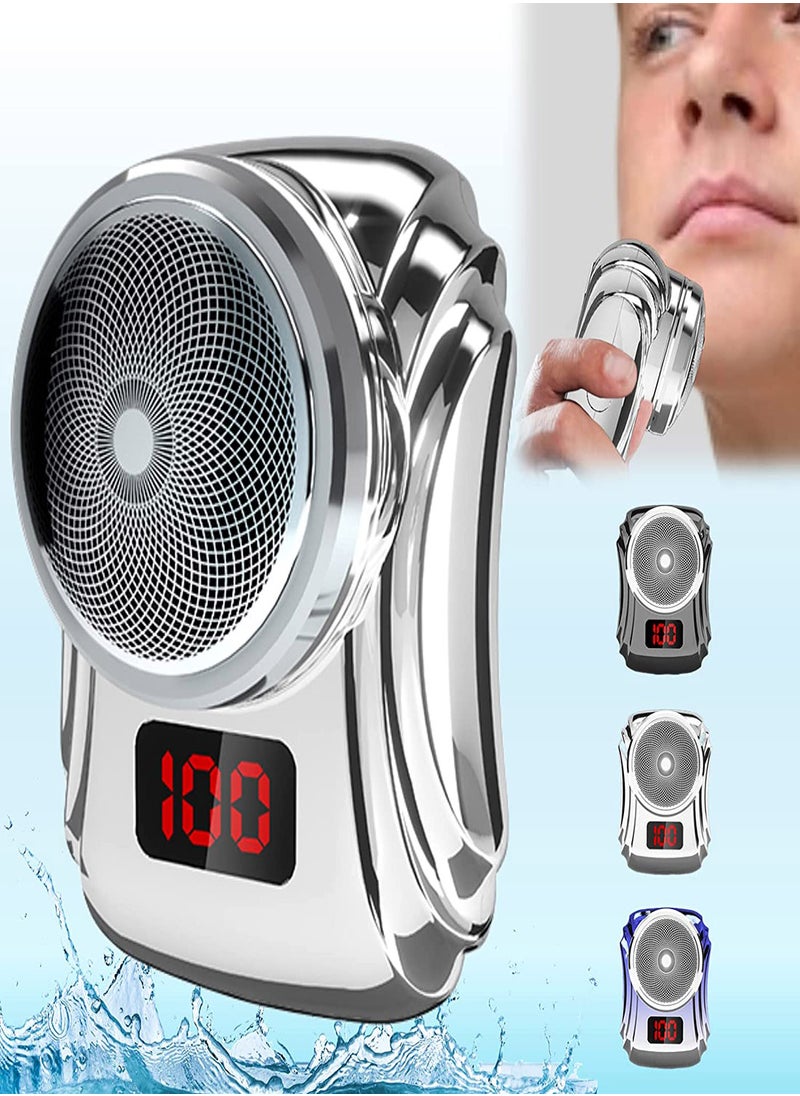 Excefore Mini Electric Shaver Pocket Portable Face Shaver Electric Razor Wet and Dry Shaver for men with LED Power Display IPX7 Waterproof USB C Rechargeable Shaver Travel Electric Shaver  - Image 1