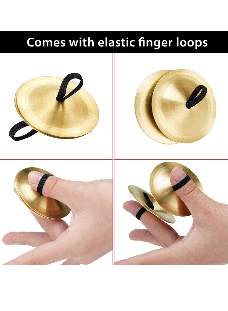 SYOSI 6 قطع دماميات أصابع ملحقات رقص البطن رقص أصابع زيلز رقص أصابع آلة موسيقية أصابع دماميات نحاسية قوية للبالغين والأطفال لحفلة الراقصين نحاسية ذهبية - Image 3