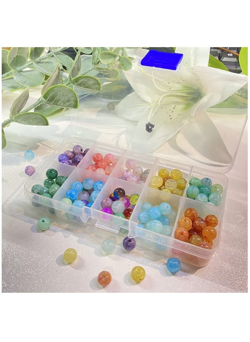Y&D Colorful Cracked Glass Beads 200PCS Crackle Lampwork Crystal with Hole Sparkling Chakra Loose for Crafts & Jewellery Making Necklace Bracelet Earrings Mobiles Wind Chimes Gifts  - Image 3