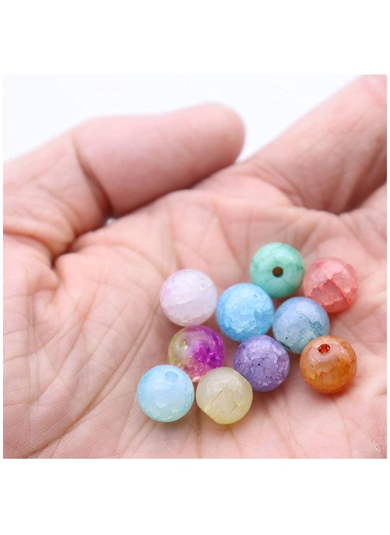 Y&D Colorful Cracked Glass Beads 200PCS Crackle Lampwork Crystal with Hole Sparkling Chakra Loose for Crafts & Jewellery Making Necklace Bracelet Earrings Mobiles Wind Chimes Gifts  - Image 2