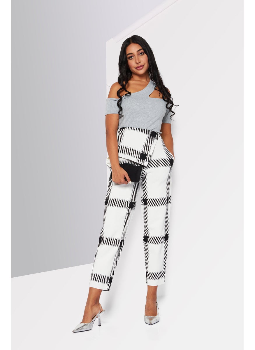STELLA MCCARTNEY - Women Abstract Print Lumberjack Trouser, White - Image 1