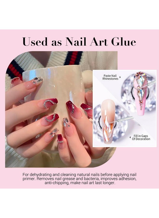 AZUREBEAUTY - AZUREBEAUTY 3 Pcs Gel Nail Kit, Clear Press-On Adhesive, Base & Rhinestone Bond for Fake Nails, Long Lasting for DIY Use - Image 1