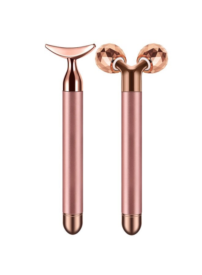 SSGP 2-IN-1 Face Massager Roller Electric Face Roller, 3D Roller and Crescent-Shape Face Massager Kit Gift Set for Face Skin Care Tools - Image 1