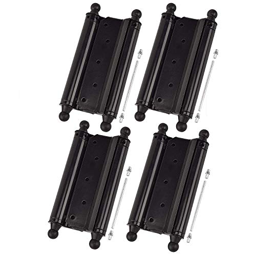 TamBee 6inch Double Action Spring Hinges, Self Closing Swinging Door Hinges Saloon Door Hinges for Cafe, Kitchen, Bar Doors, Including Pins and Screws, 4 PC - Image 1