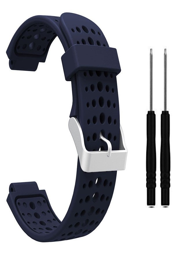 HWHMH سوار سيليكون بديل من HWHMH قطعة واحدة مع أداتين لإزالة الدبابيس لساعات Garmin Forerunner 220/230/235/620/630 (بدون جهاز تتبع، أساور بديلة فقط) (لون نقي: كحلي) - Image 1