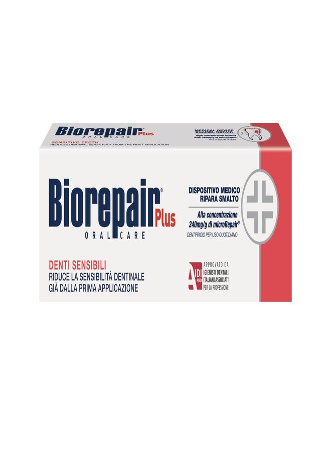 Biorepair Sensitive Teeth Daily Toothpaste - 2.54 Fluid Ounces (75ml) Tubes (Pack of 4) [ Italian Import ]