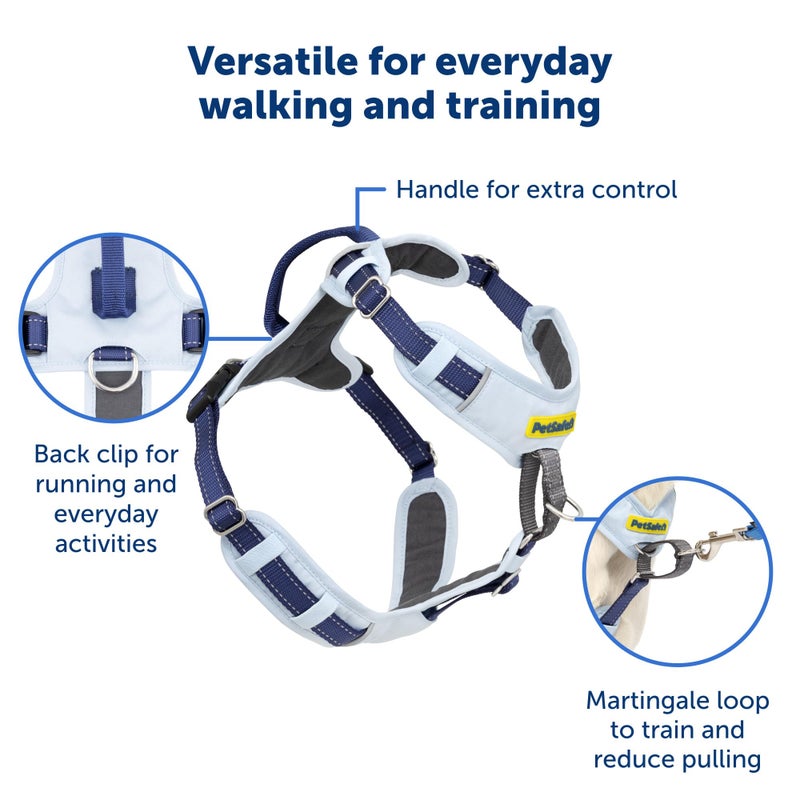 PetSafe Easy Walk Comfort No-Pull Dog Harness - Better Walk Training Harness - Full Body Padded Design - Durable Fabric - 5 Point Adjustable Fit - Everyday Leash Training - Blue - Large - Image 4
