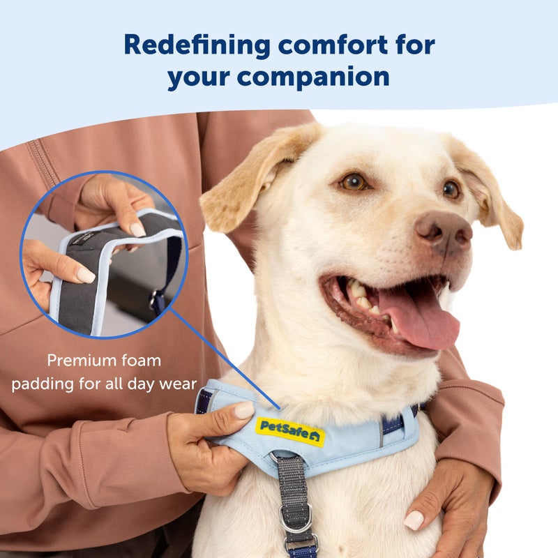 PetSafe Easy Walk Comfort No-Pull Dog Harness - Better Walk Training Harness - Full Body Padded Design - Durable Fabric - 5 Point Adjustable Fit - Everyday Leash Training - Blue - Large - Image 3