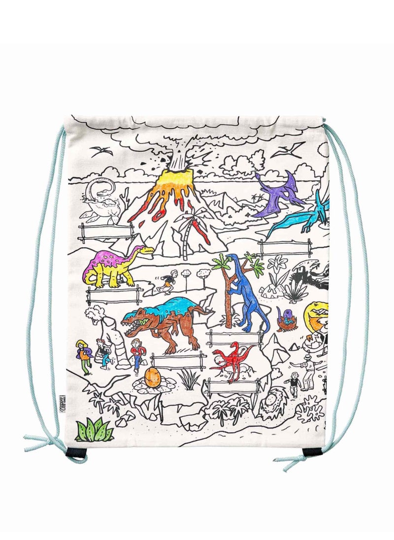 eatsleepdoodle Coloring Backpack, Dinosaur  - Image 2