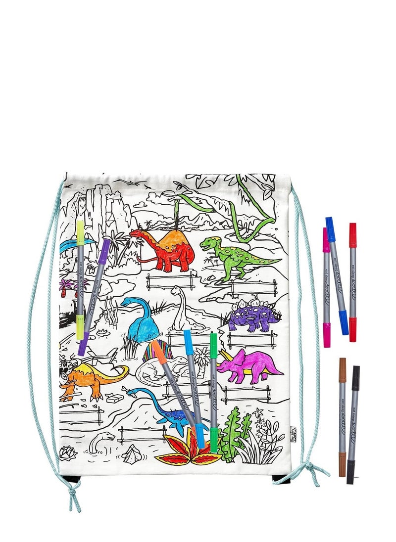 eatsleepdoodle Coloring Backpack, Dinosaur  - Image 1