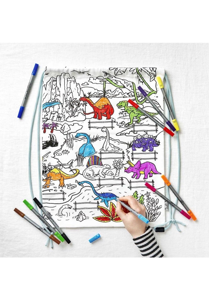 eatsleepdoodle Coloring Backpack, Dinosaur  - Image 3