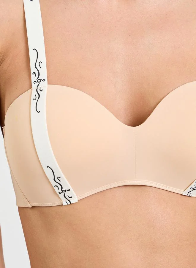 Take Two  Beige Padded Non Wired Regular Bra for Women | Best Price UAE